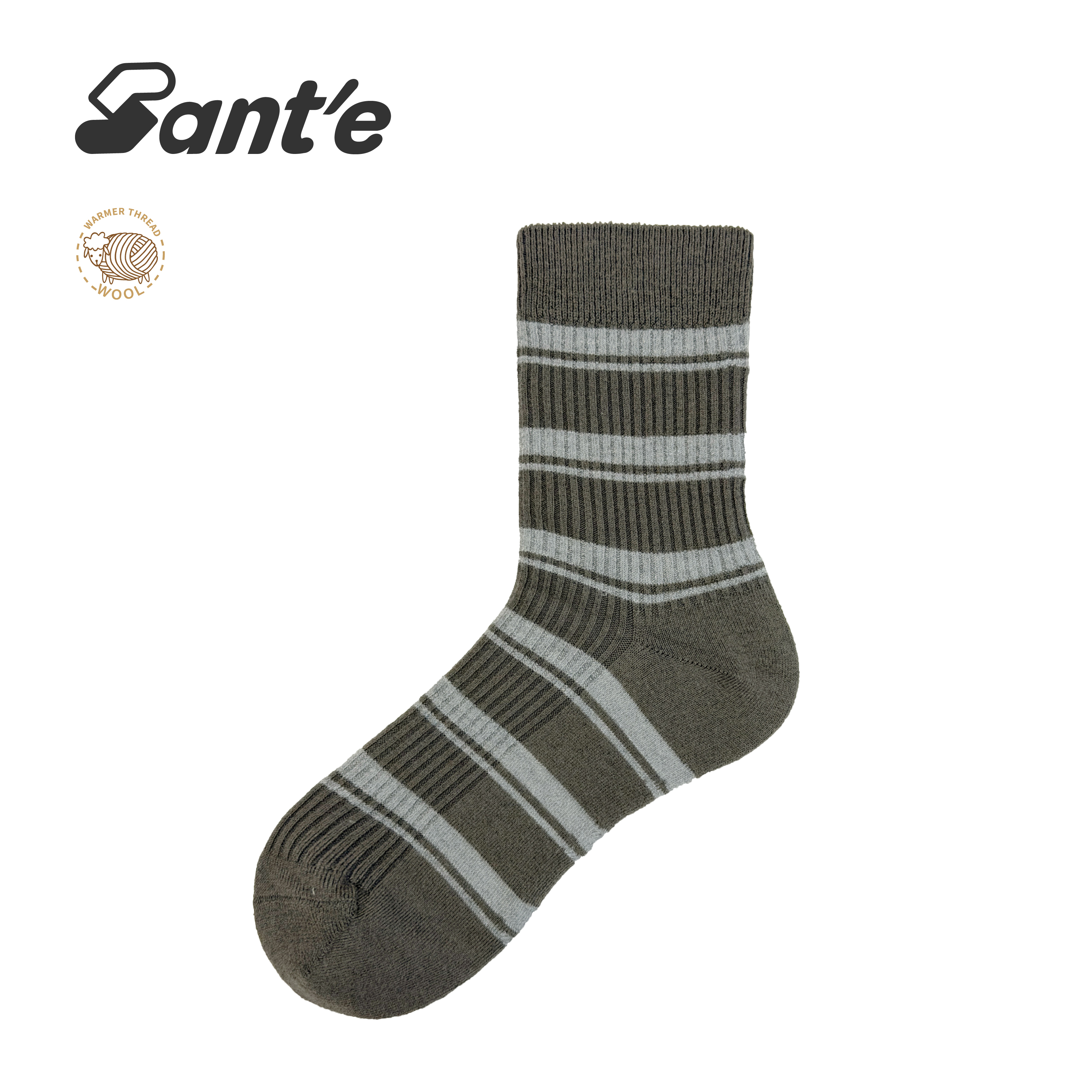 Santé 台灣 線條中筒羊毛襪 男款 (2色) 44SA6113