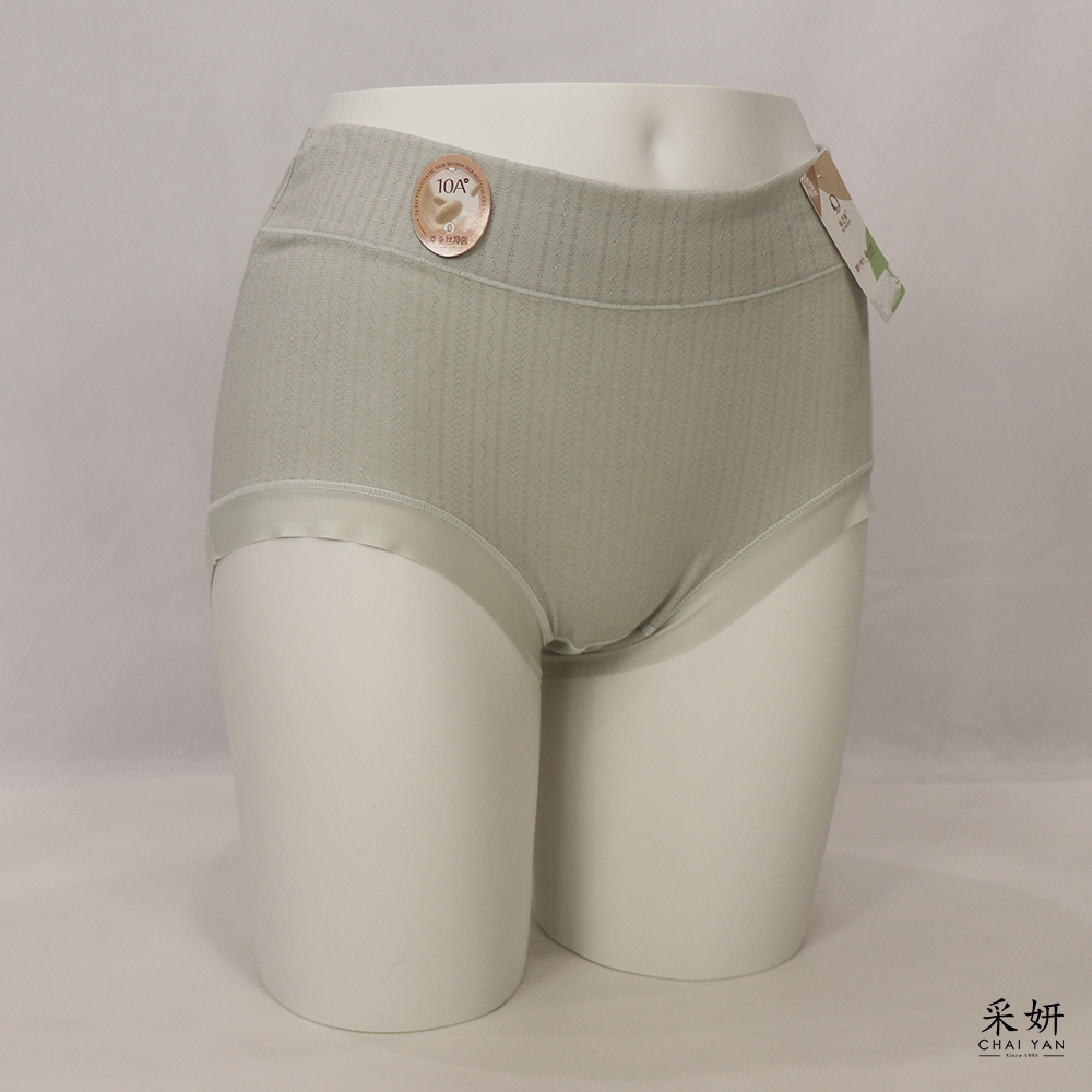 素色鋸齒織紋彈力中高腰內褲