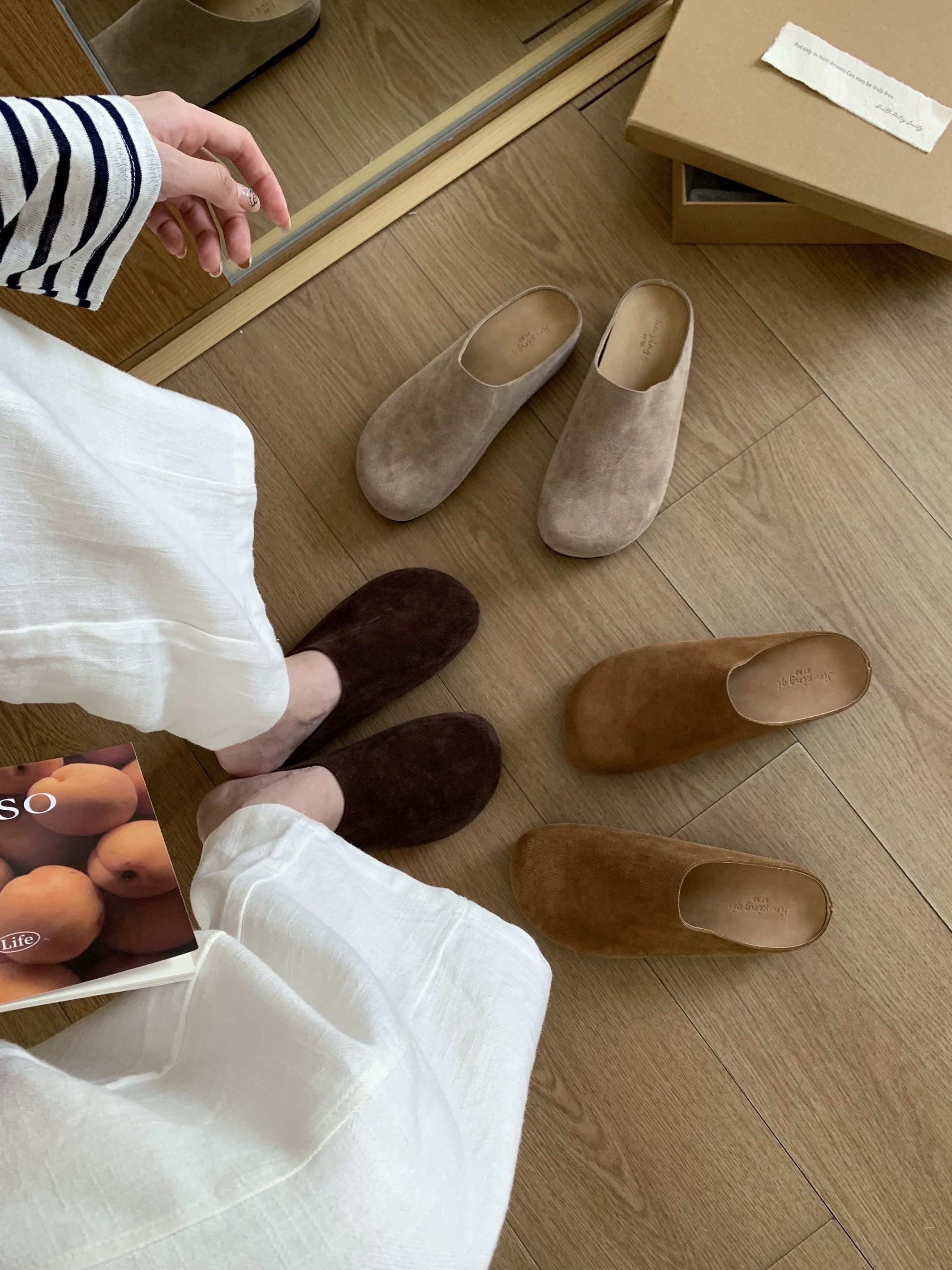 百搭厚底勃肯包頭拖(35-40)