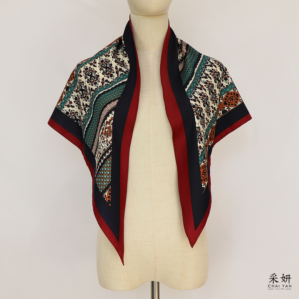 親膚真絲手感多用途三角絲巾