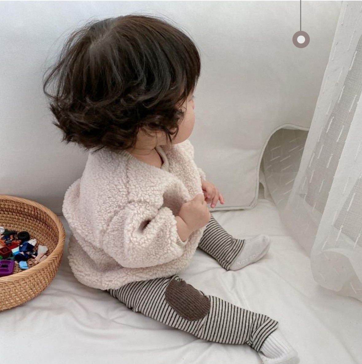 條紋補丁內搭褲