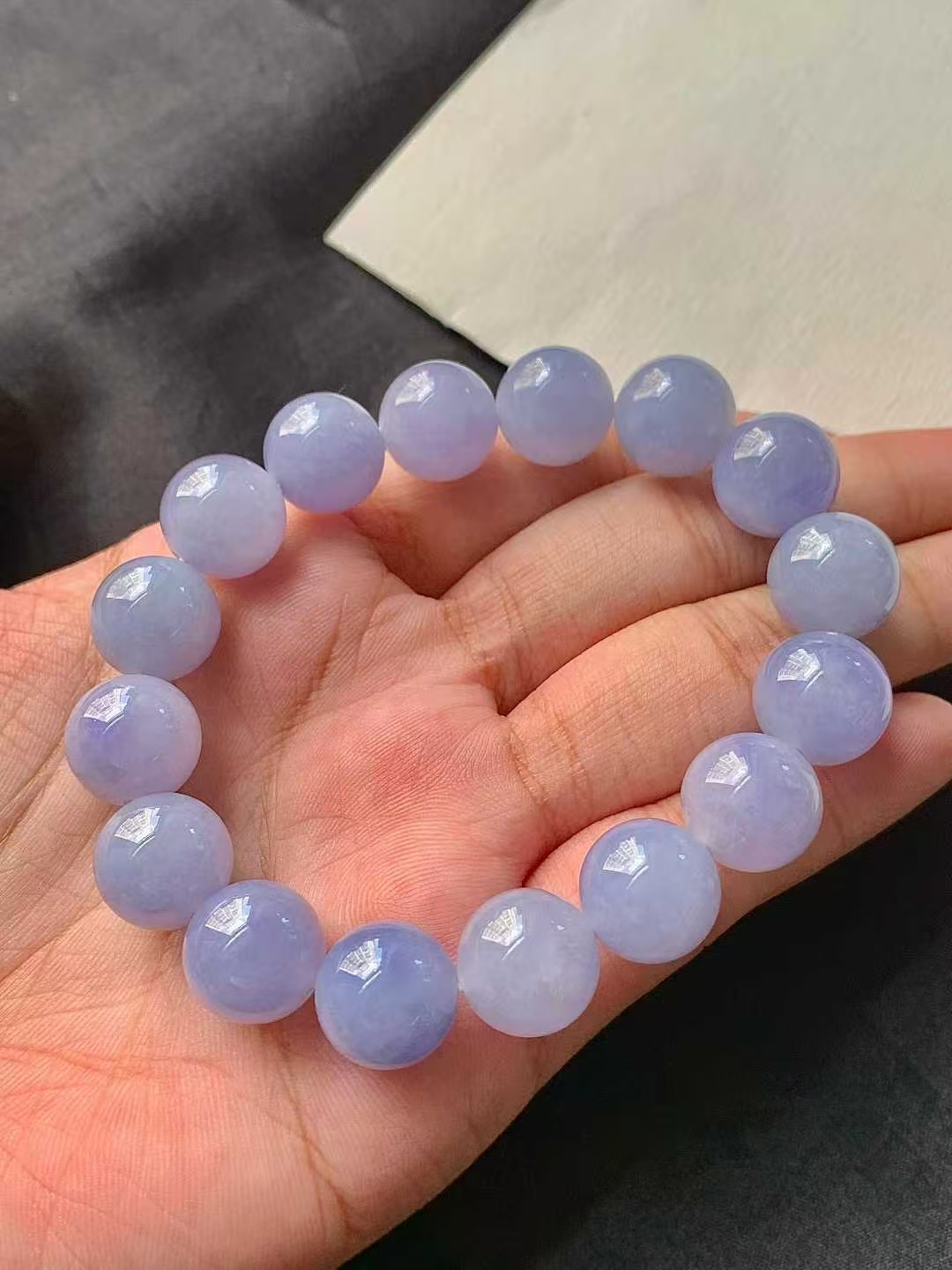 1023348 翡翠紫羅蘭手串 (12.6mm直徑)