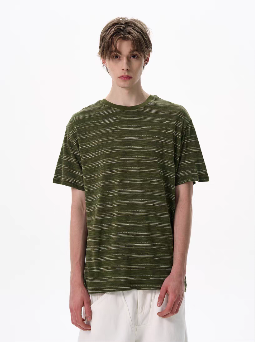 080. Striped Crewneck T-shirt