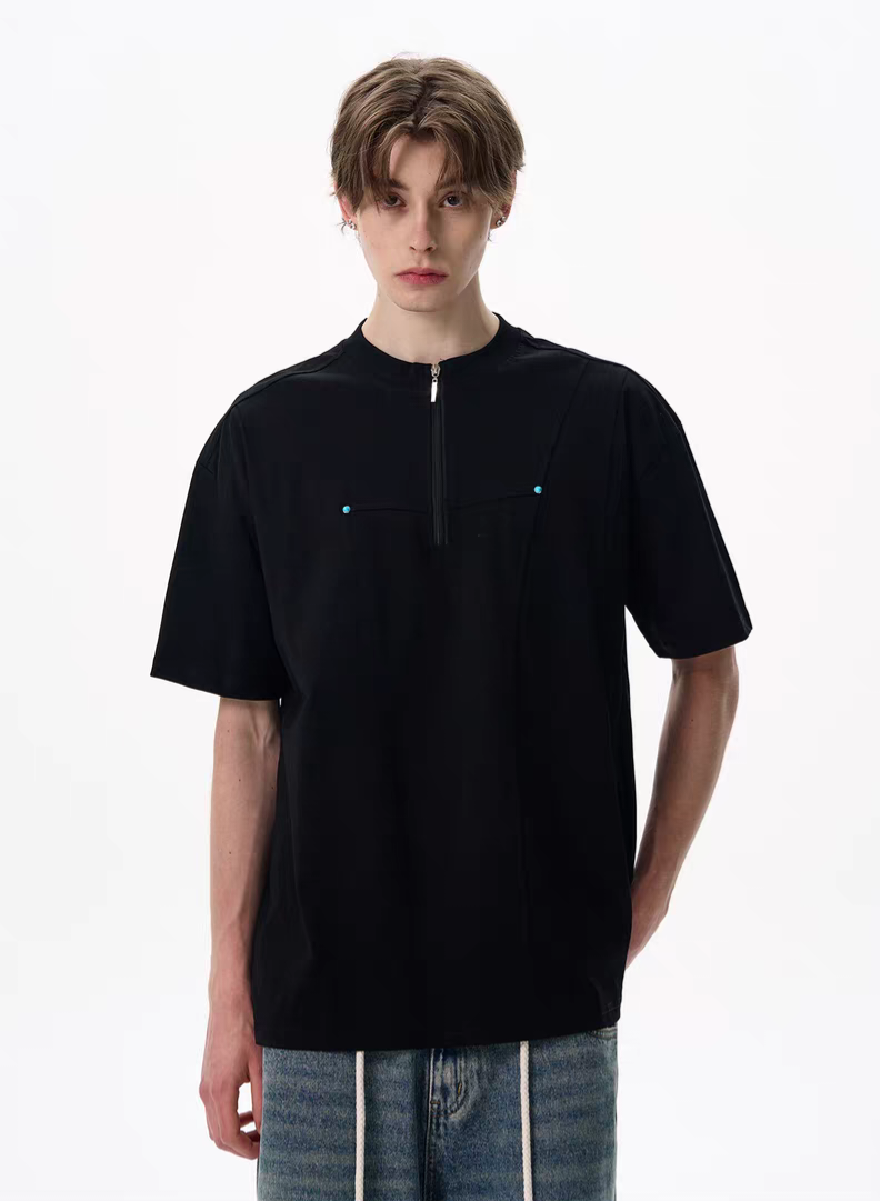 082. Zip-Up Short Sleeve Shirt