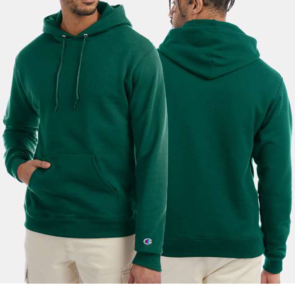 男女款-小C素面內刷毛長袖連帽T重磅9.0-深綠色(經典美規連帽T/保暖大尺碼)