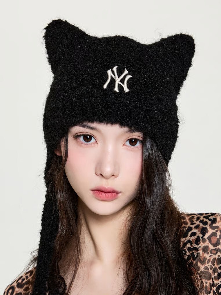 MLB Meow Earflap Beanie (BLACK)