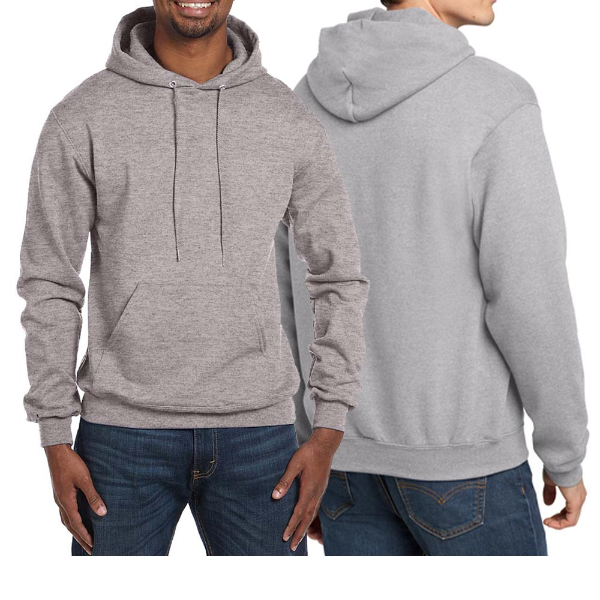 男女款-小C素面內刷毛長袖連帽T重磅9.0-灰色(經典美規連帽T/保暖大尺碼)