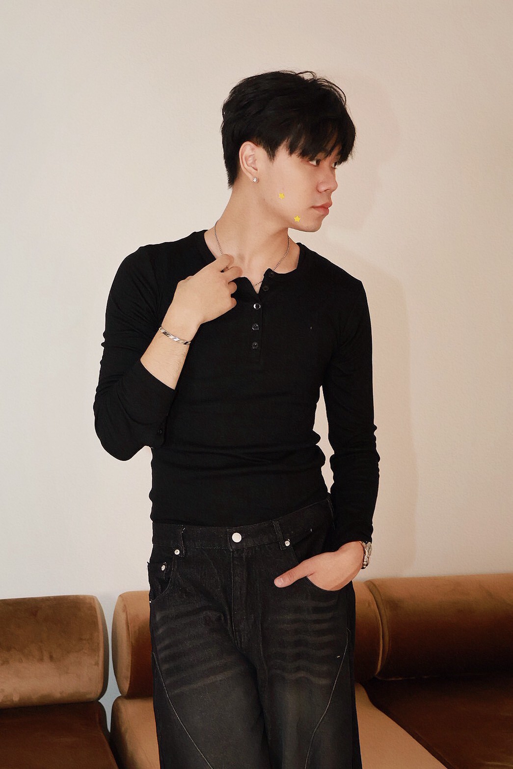 排釦 修身 顯身材 上衣 #長袖