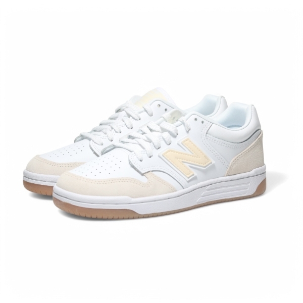 NEW BALANCE 休閒鞋 NB 480 白奶茶 麂皮 復古鞋 女 BB480LGG