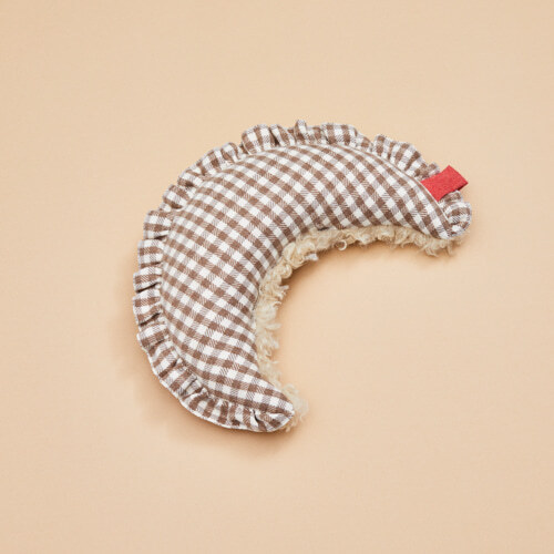 Louisdog 摩卡格紋月亮枕