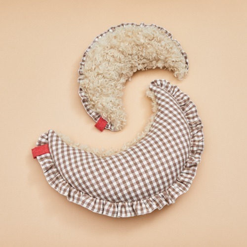 Louisdog 摩卡格紋月亮枕