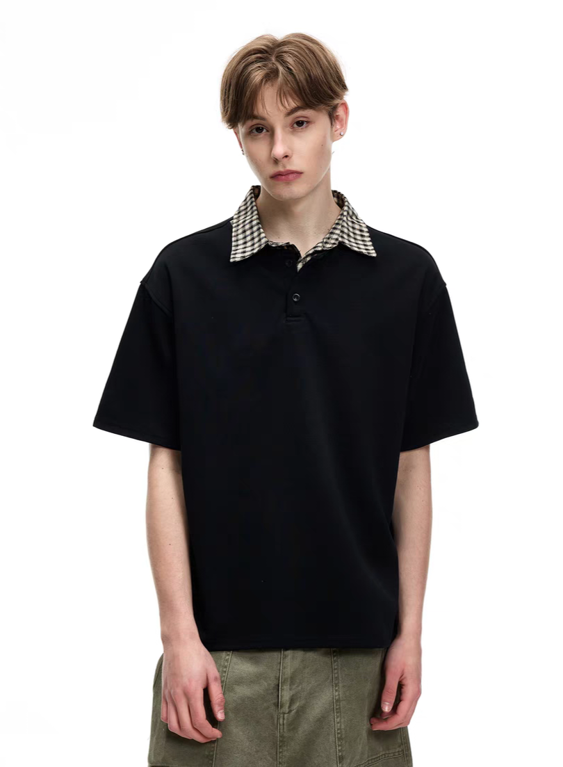 089. Contrast Collar Polo Shirt