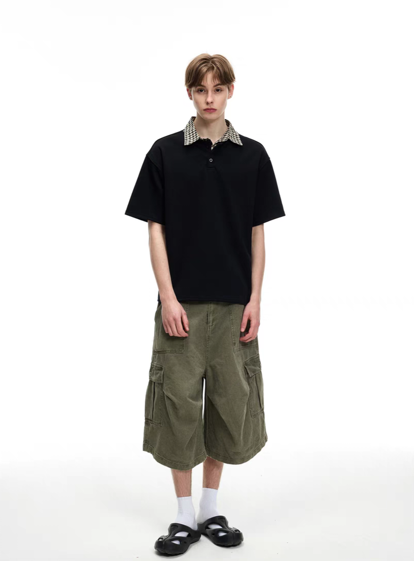 089. Contrast Collar Polo Shirt