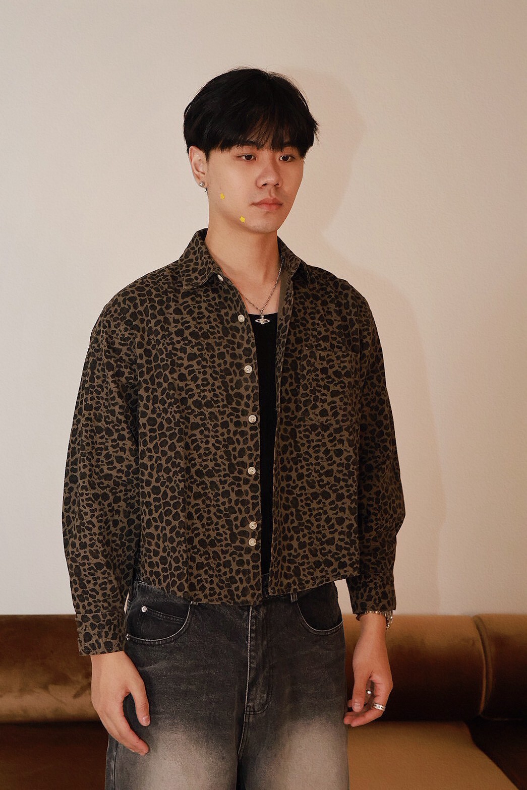 豹紋 厚磅 長袖 #襯衫