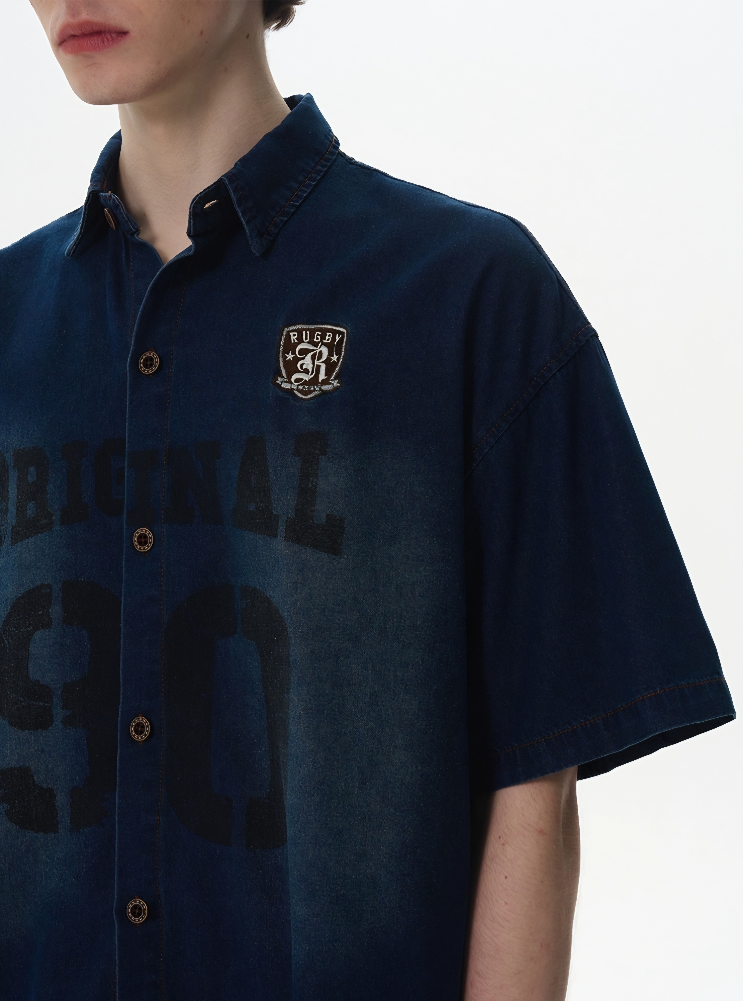 092. Oversized Graphic Button-Down Shirt