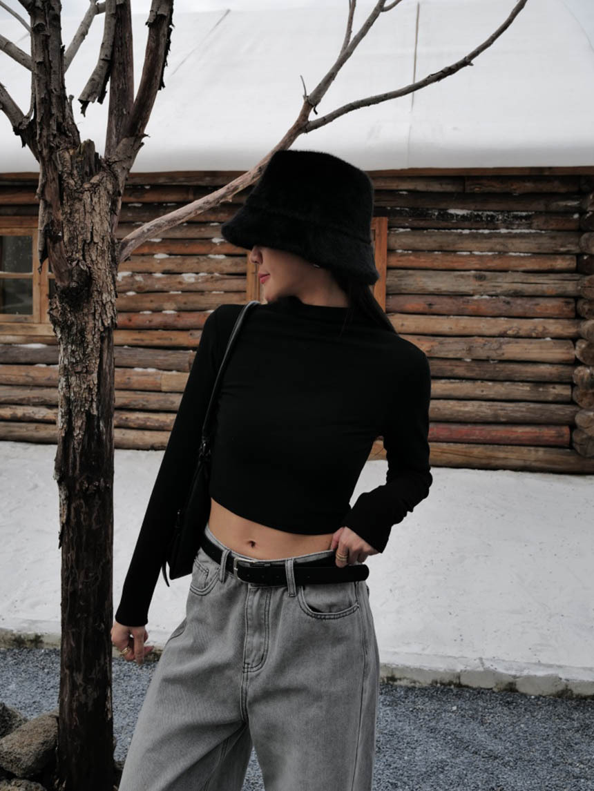 羊絨立領短版上衣*4色