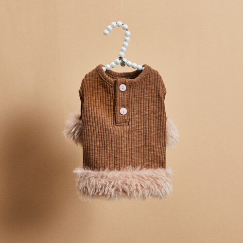 Louisdog 摩卡慕斯鈕釦上衣