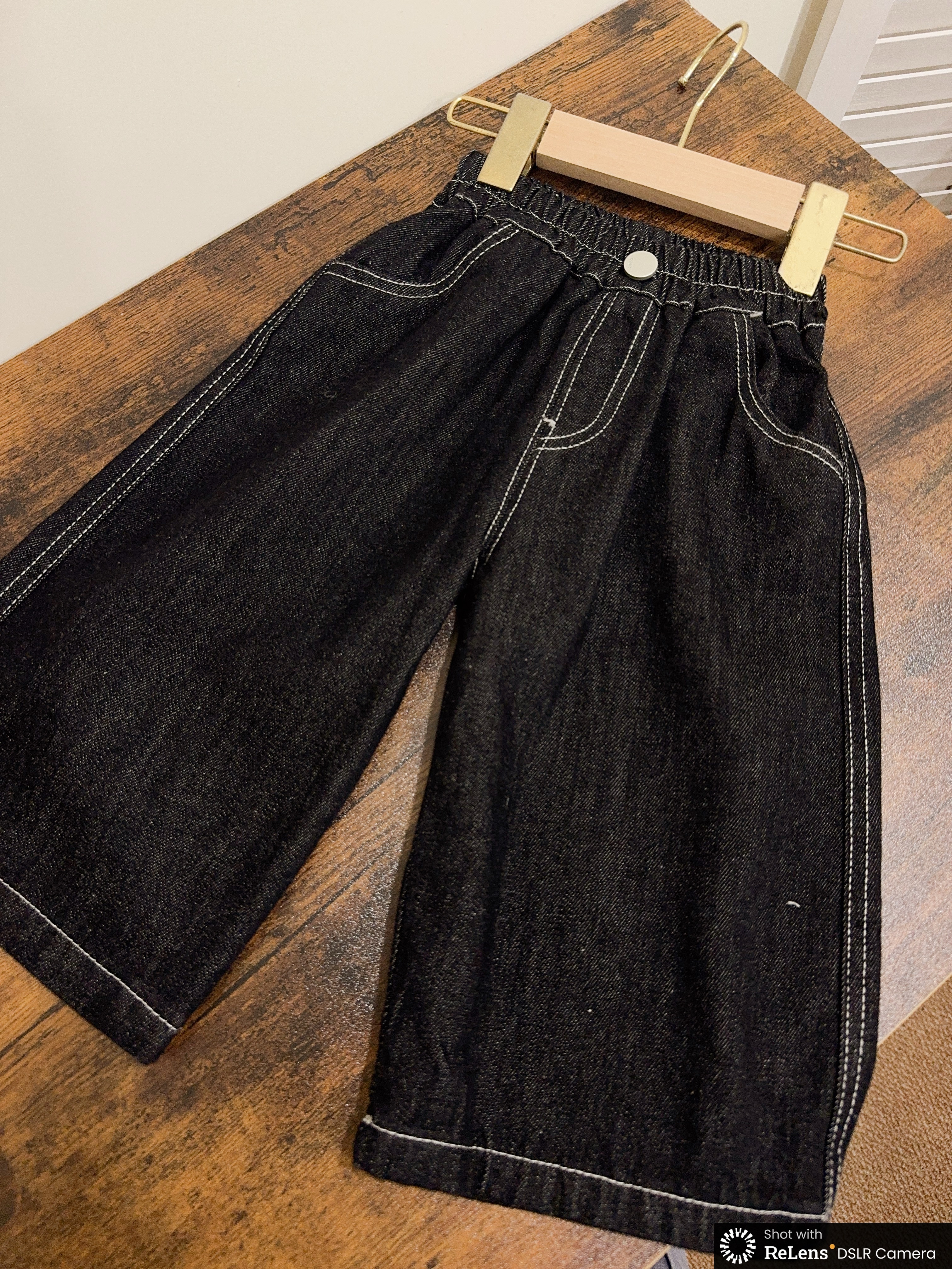 8100男女寶共穿原色牛仔寬褲d09