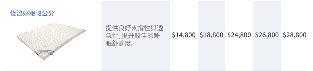 恆溫好眠透氣床墊 / 厚度8公分