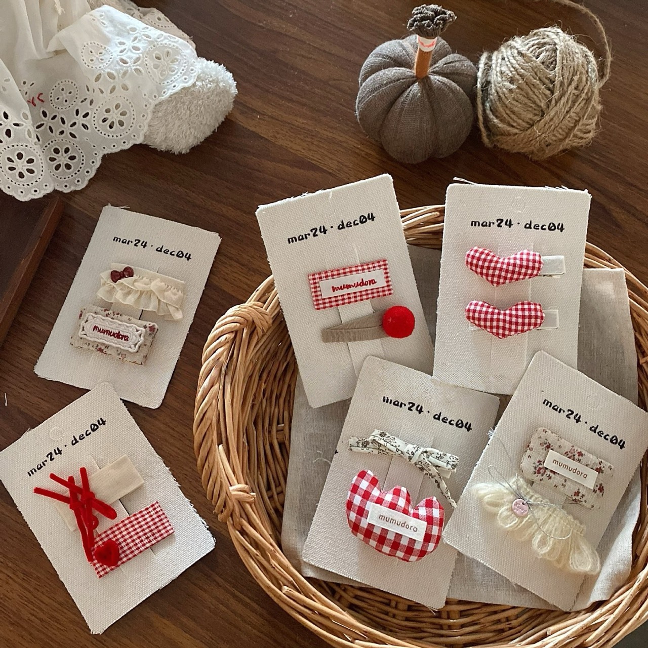 甜美紅格子髮夾|多款