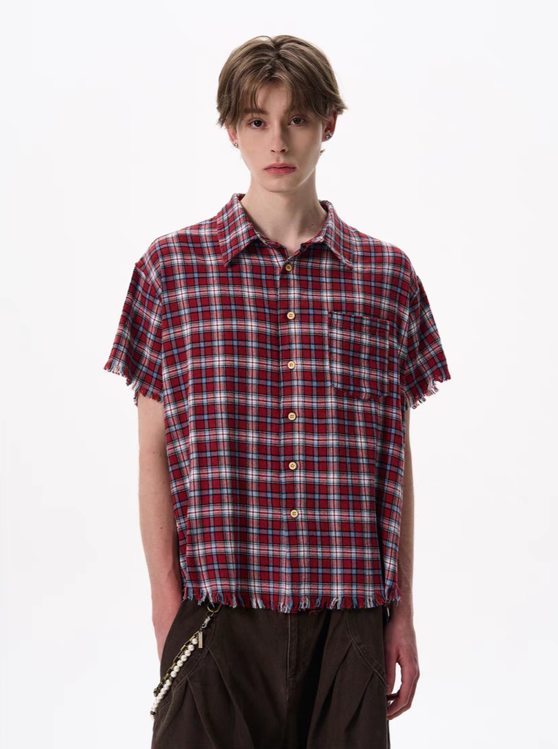 098. Short-Sleeve Flannel Shirt