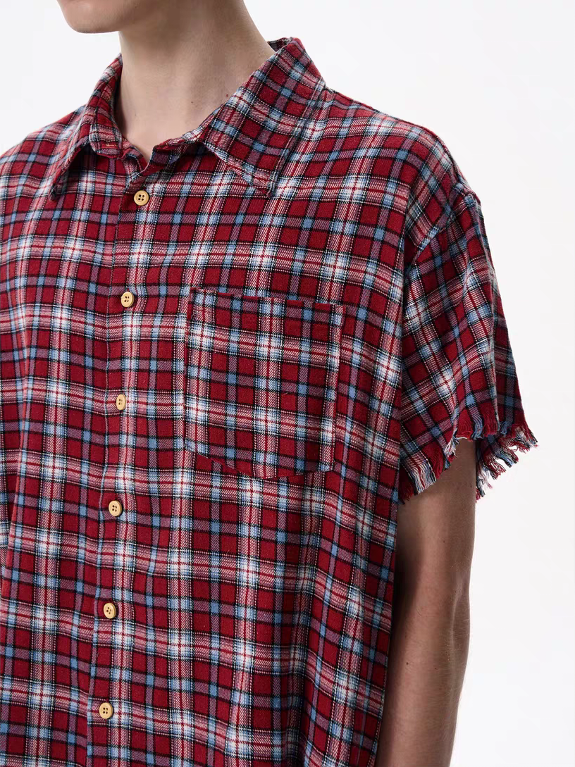 098. Short-Sleeve Flannel Shirt