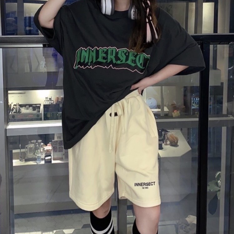 INNERSECT 三生萬物 純色針織短褲 潮牌 美式寬鬆 休閒運動 夏季基礎款 INN23SSBSP14