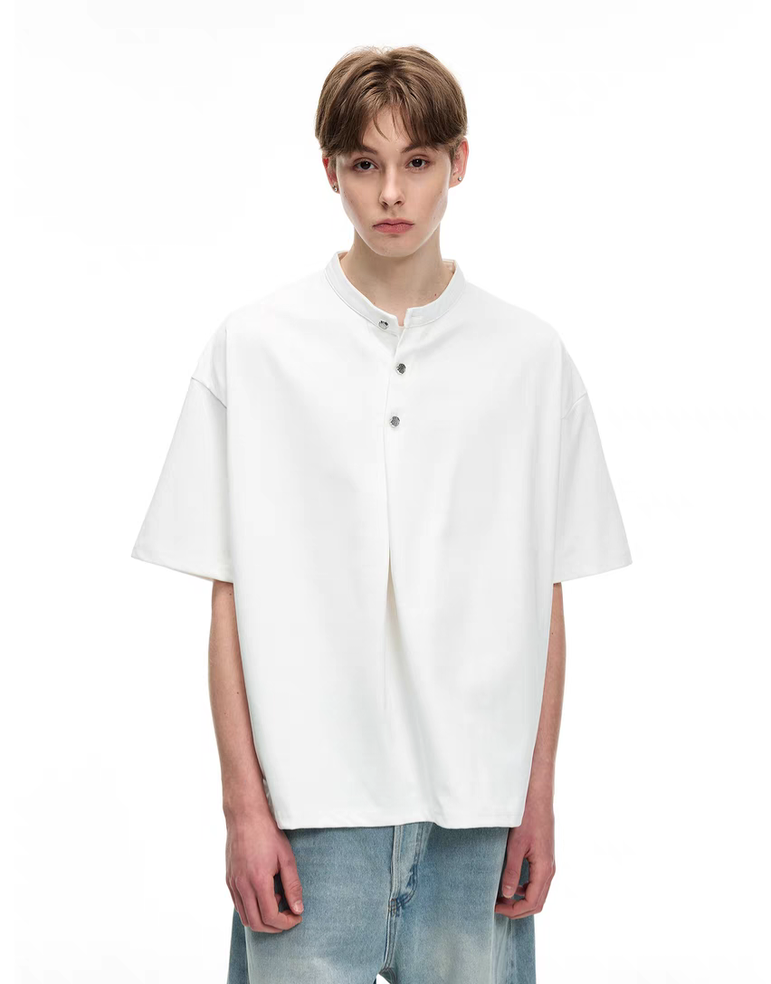 099. Grandad Collar Oversized Shirt