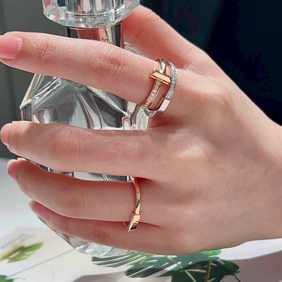 【小號滿鑽/半鑽/光面】18k”Ti Lock”U型鎖高奢定製戒指