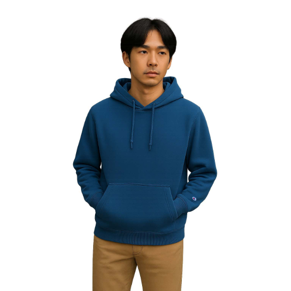 男女款-小C素面內刷毛長袖連帽T重磅9.0-深藍色 (經典美規連帽T/保暖大尺碼)