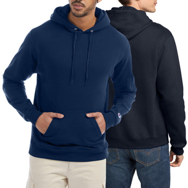 男女款-小C素面內刷毛長袖連帽T重磅9.0-深藍色 (經典美規連帽T/保暖大尺碼)