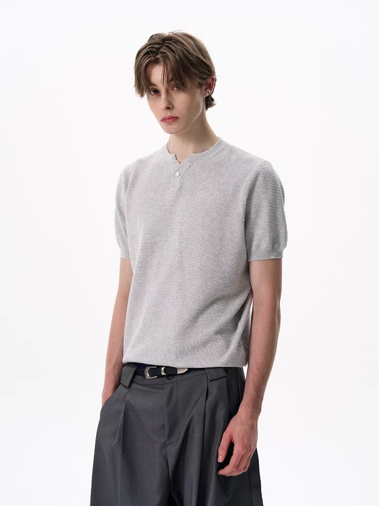 100. Henley Knit Top