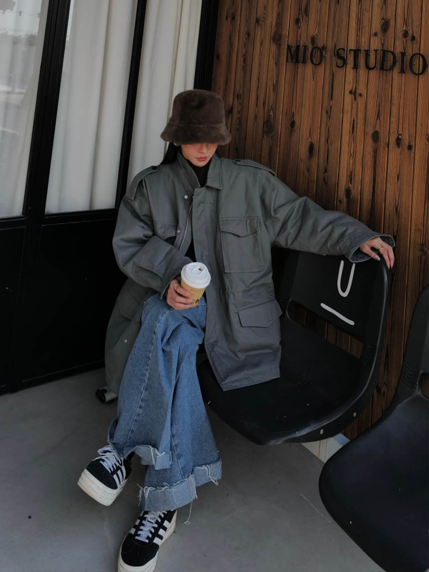 工裝口袋保暖棉服*2色