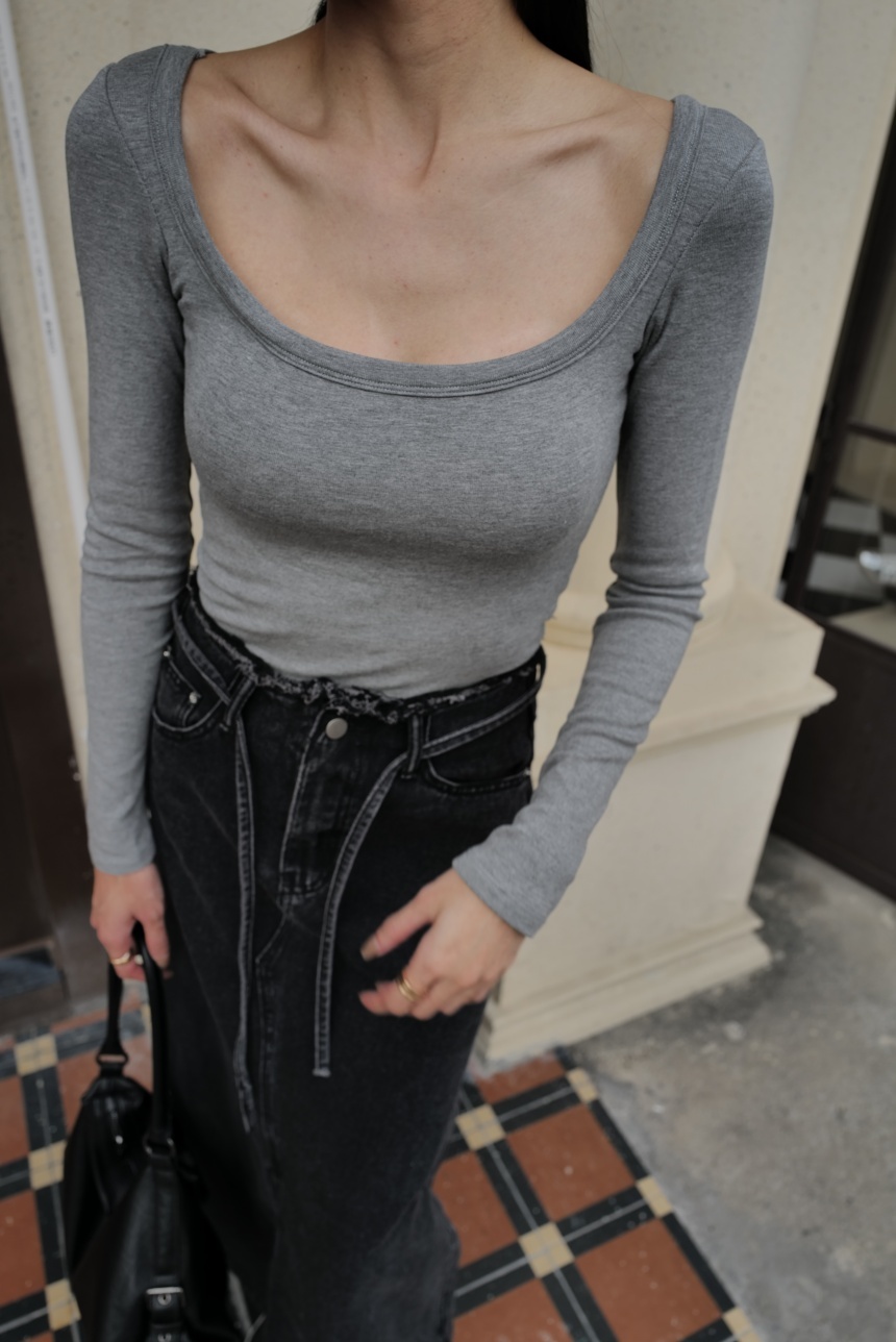 方領磨毛長袖*4色