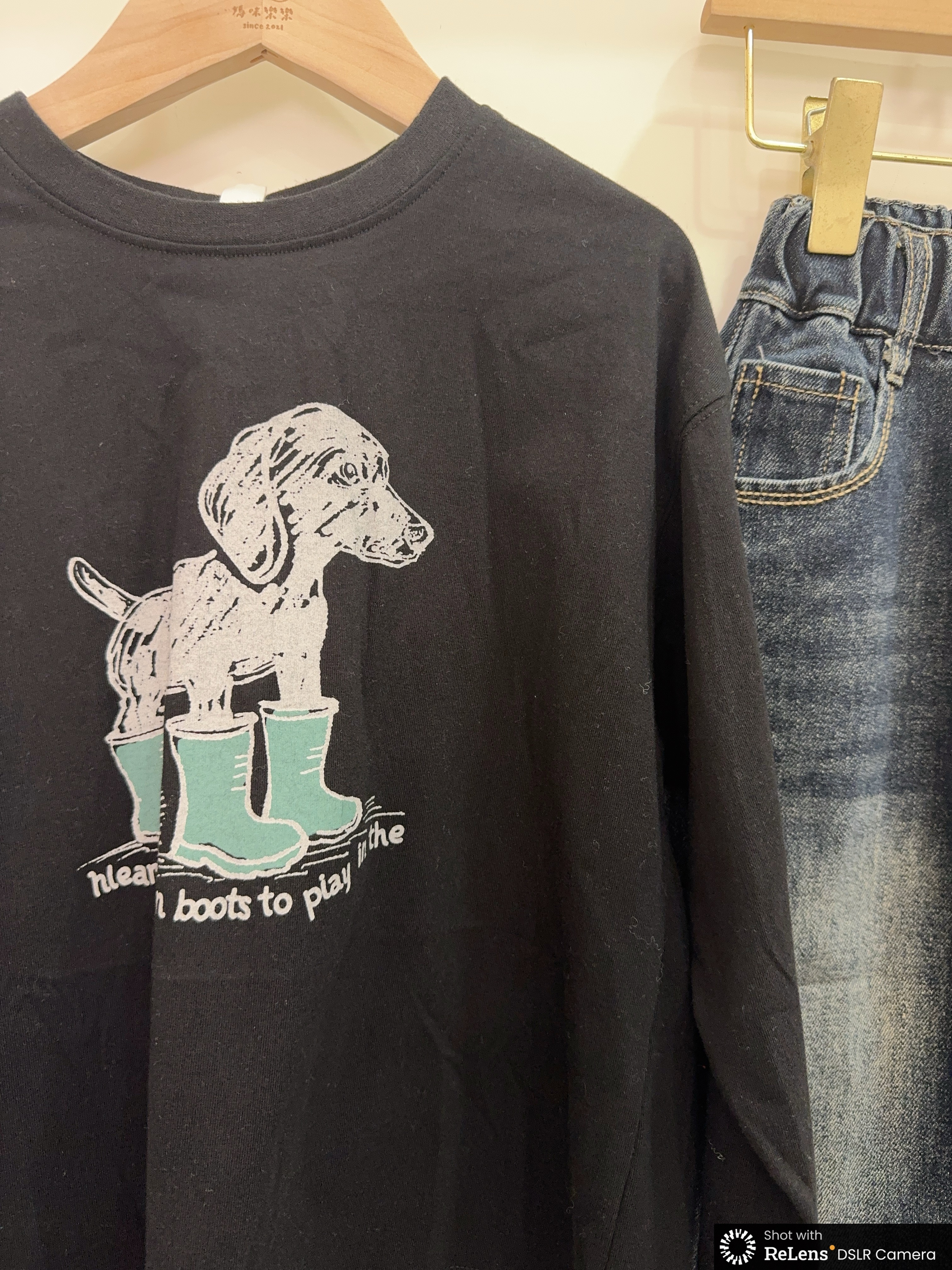 CQ25952穿雨鞋小狗長袖上衣e02