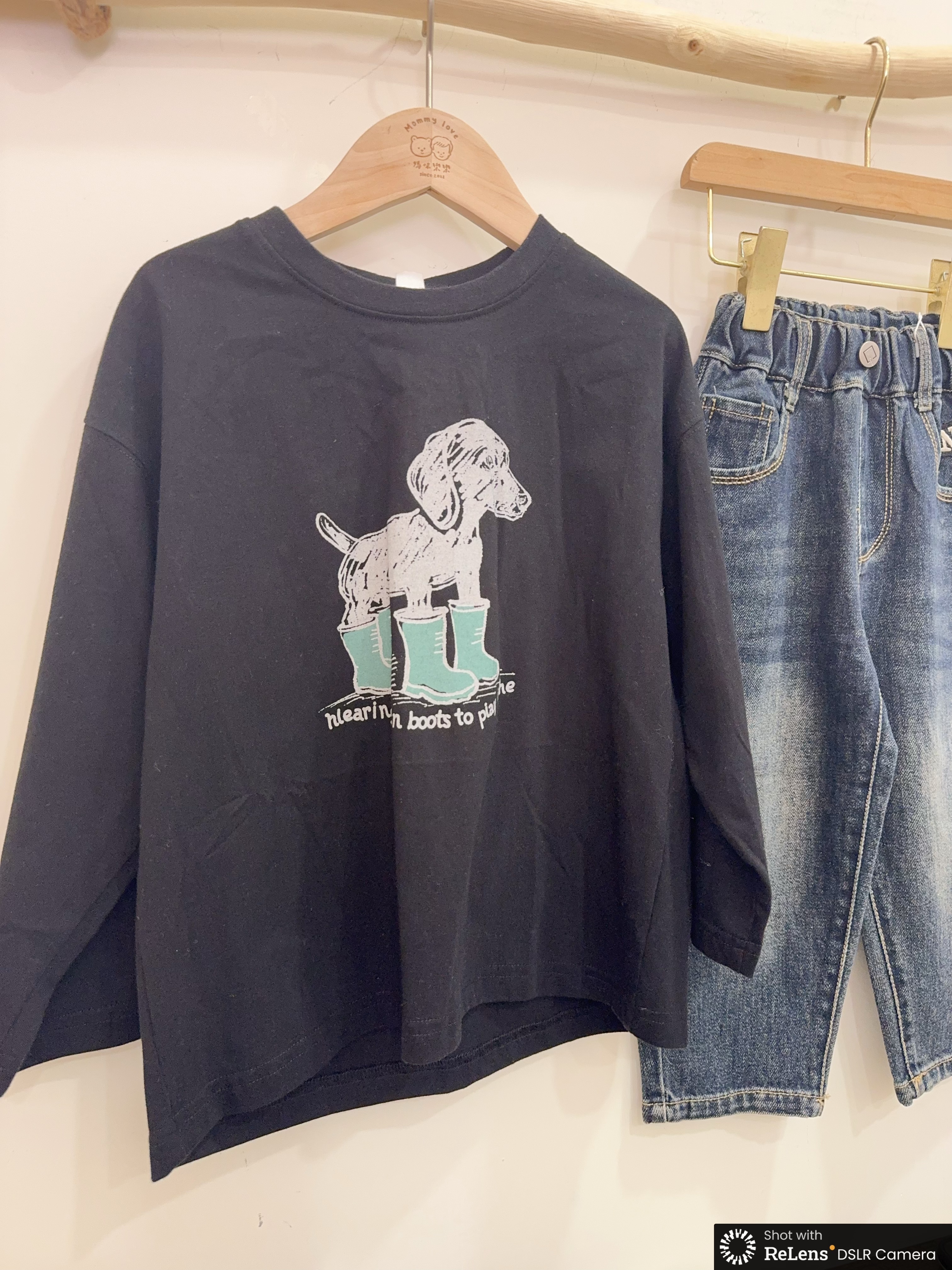 CQ25952穿雨鞋小狗長袖上衣e02