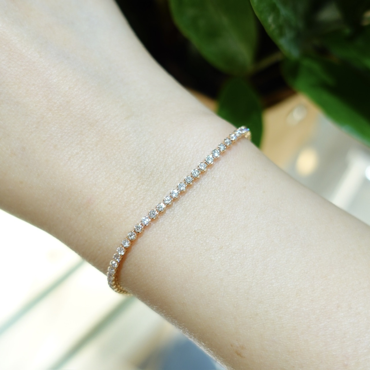 18K金混身鑽石軟手鏈 (1.8mm)