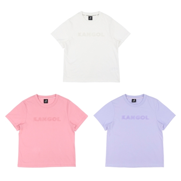 KANGOL 短T 白 粉 紫 立體LOGO 袋鼠 短袖 上衣 女 6422100100 6422100141 6422100191