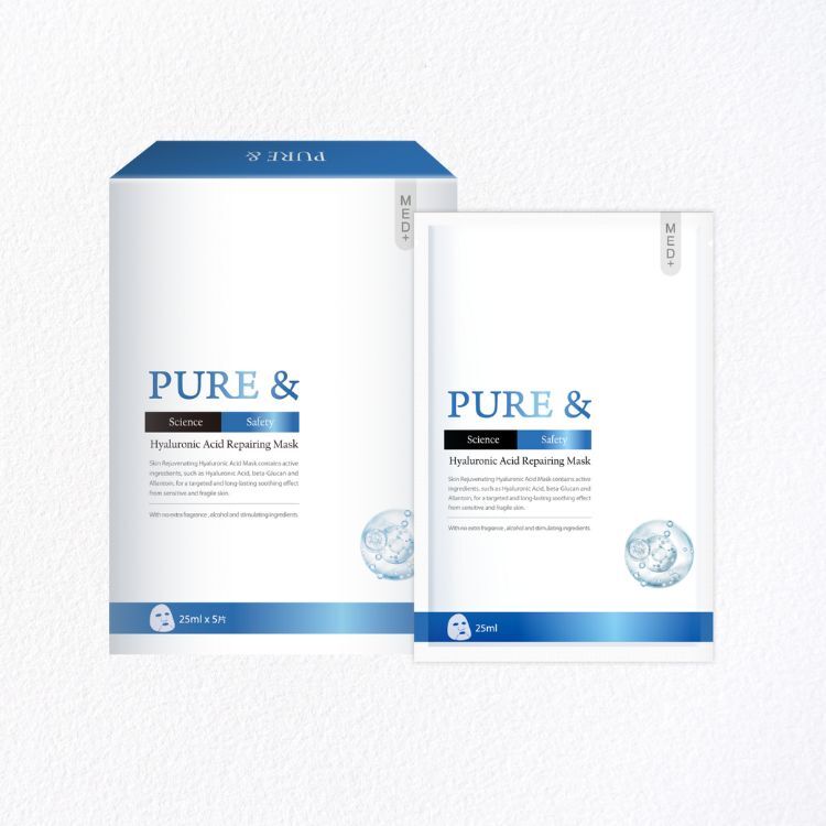 【專利外泌體成分｜科研級修護濃縮配方】Pure& 外泌玻尿酸保濕修復面膜（25ml/片*5片/盒）
