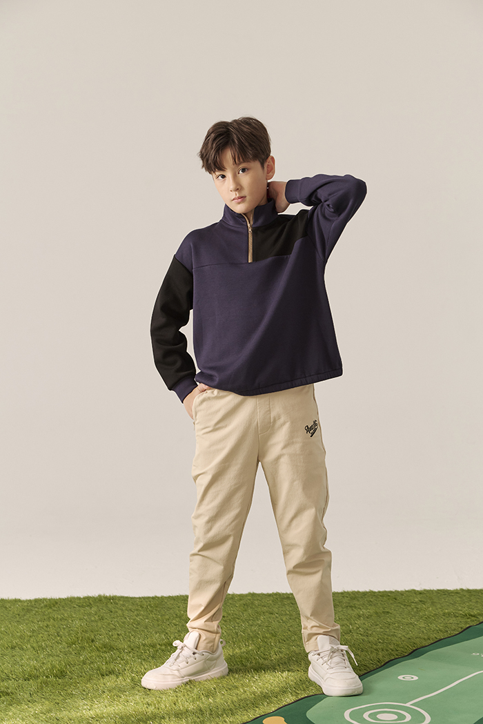 Avant Falcosia  旅行者保暖男童拉鍊衫-午夜黑藍