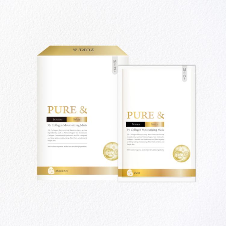 【科研級外泌體修護｜醫研團隊高濃度配方】Pure&外泌3%膠原滋養面膜（25ml/片*5片/盒）