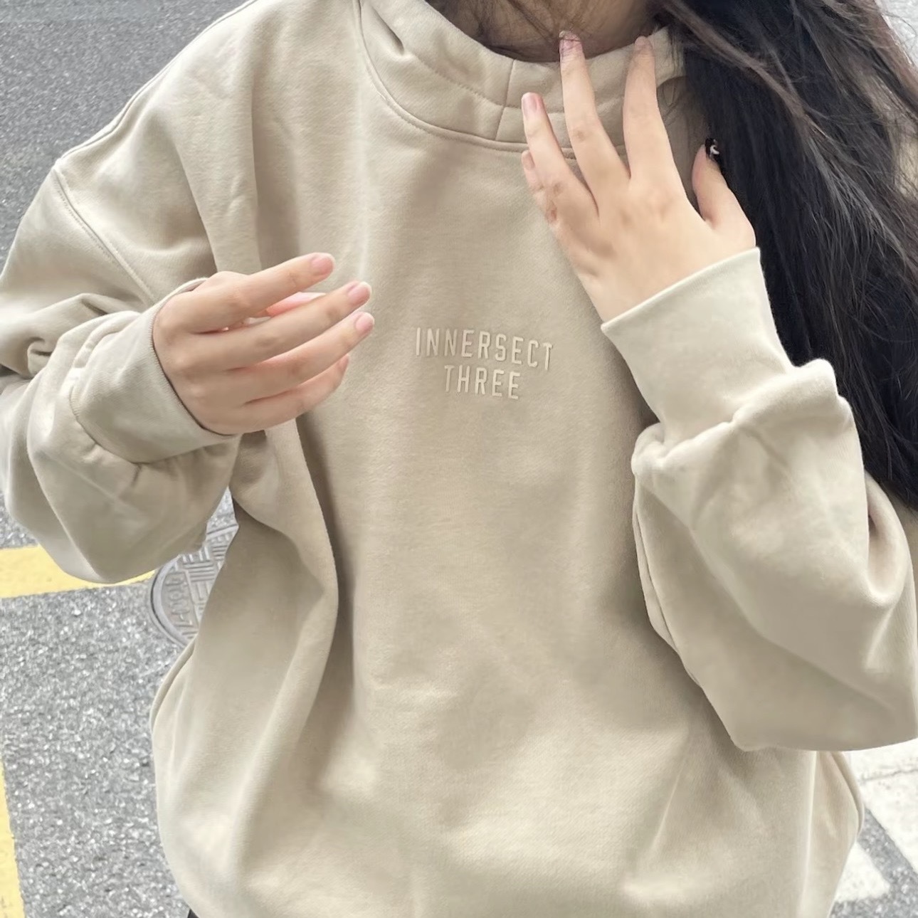 INNERSECT 三生萬物 貼布字母 加絨重磅連帽衛衣 帽T 上衣 長袖 美式休閒 INN24FWTHD118