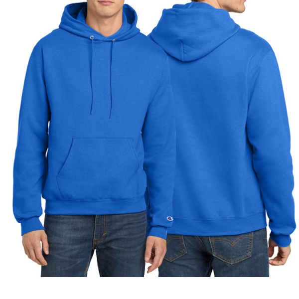 男女款-小C素面內刷毛長袖連帽T重磅9.0-藍色 (經典美規連帽T/保暖大尺碼)