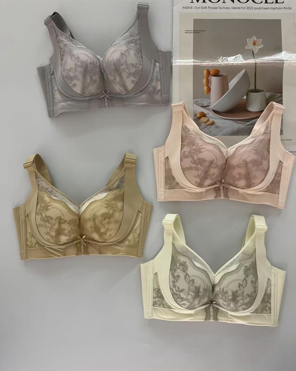 HH02 適合大胸豐滿人士  薄pad C-D Cup以上 4扣 沒鋼圈 防走光 包副乳 SIZE:L-XXXL $329    MADE IN KOREA