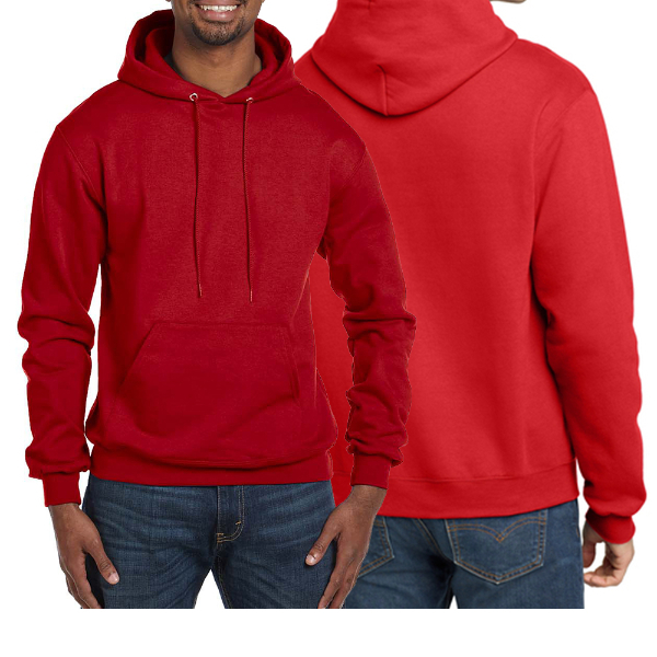 男女款-小C素面內刷毛長袖連帽T重磅9.0-番茄紅(經典美規連帽T/保暖大尺碼)