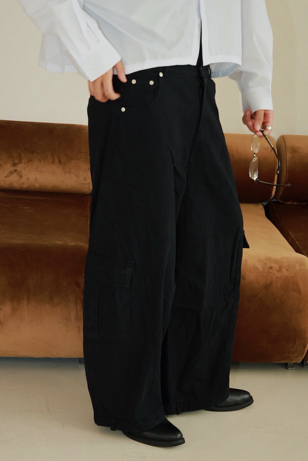 工裝 側口袋 彎刀版型 #牛仔褲