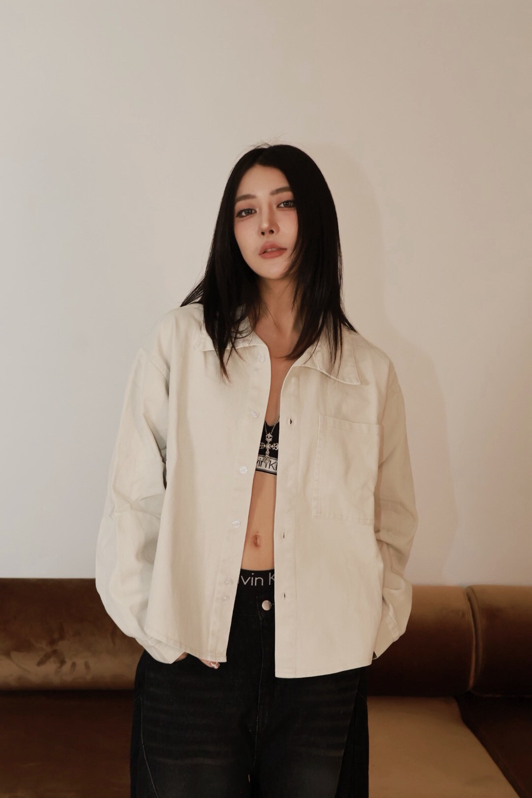 素面 BOXY 完美版型 長袖 #襯衫