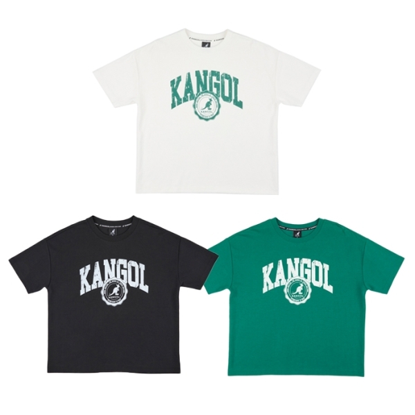 KANGOL 短袖 白 黑 綠 復古LOGO 寬版 短T 女 6422100200 6422100220 6422100270