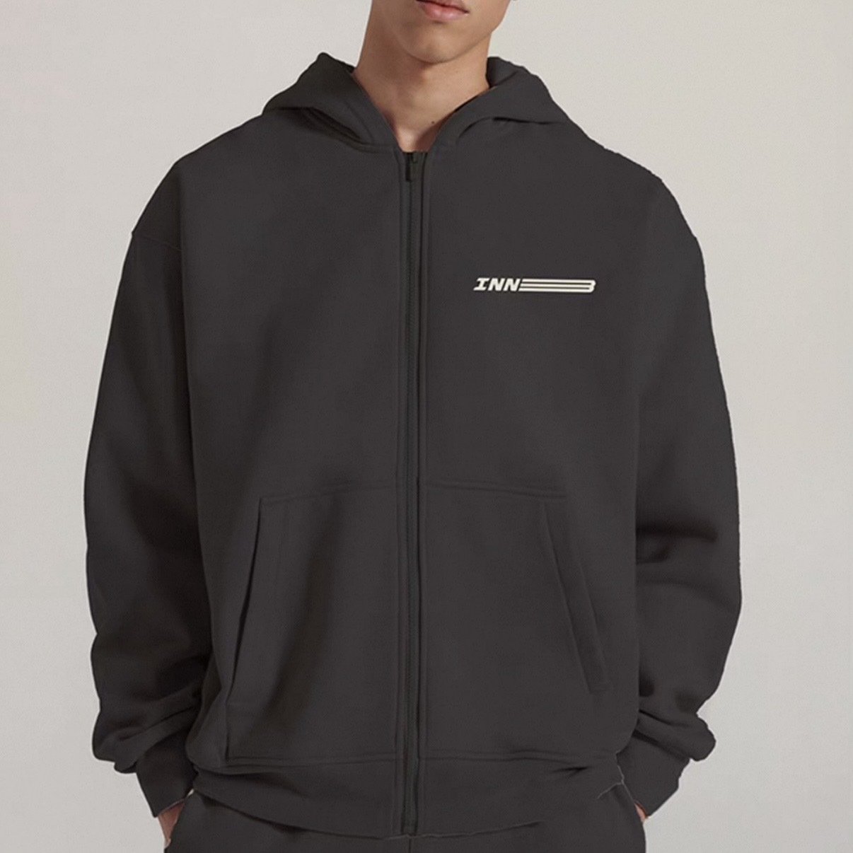 INNERSECT 三生萬物 開衫字母連帽外套 美式 潮牌 街頭 長袖 寬鬆 INN24FWTHD379