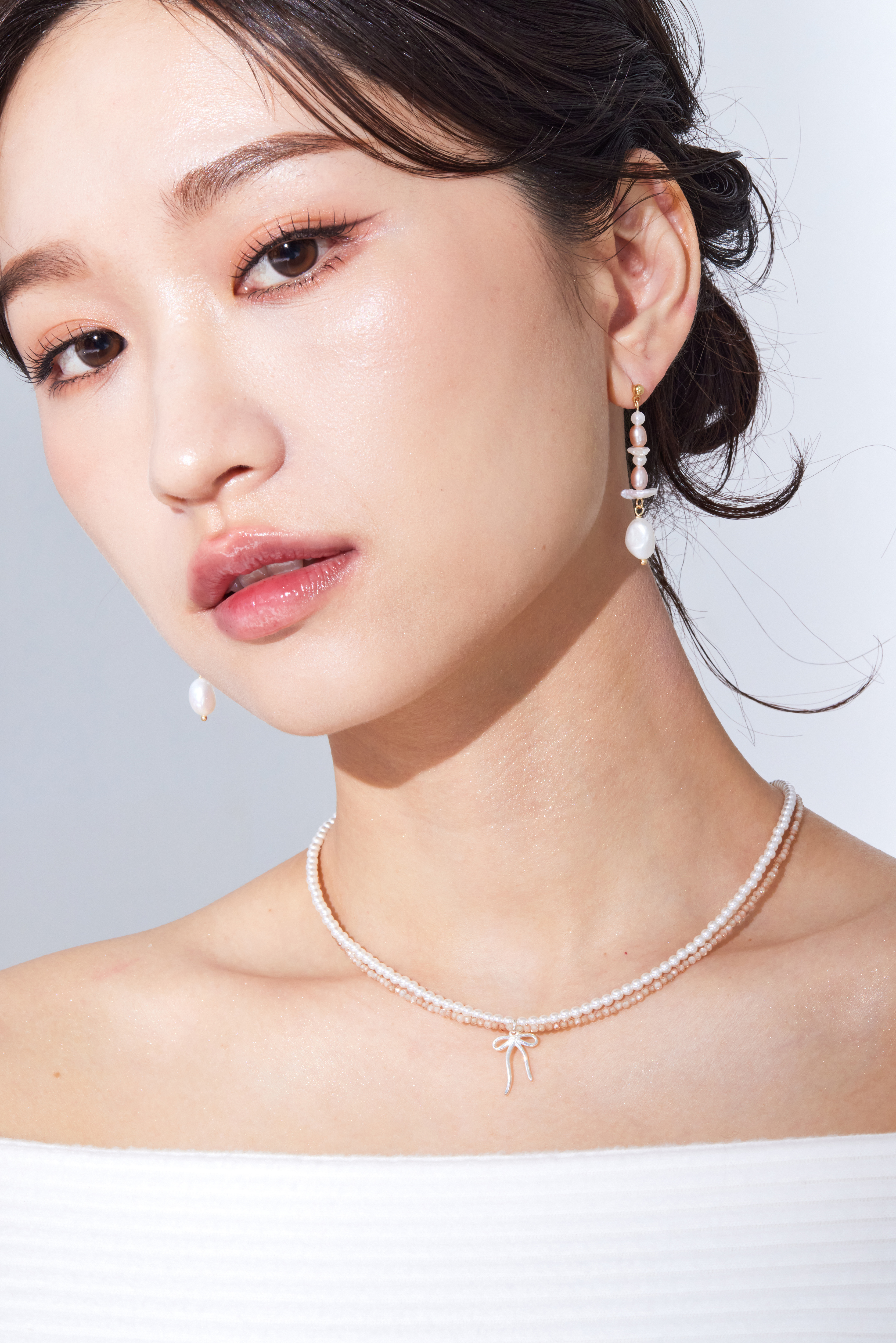 蝴蝶結珍珠項鍊